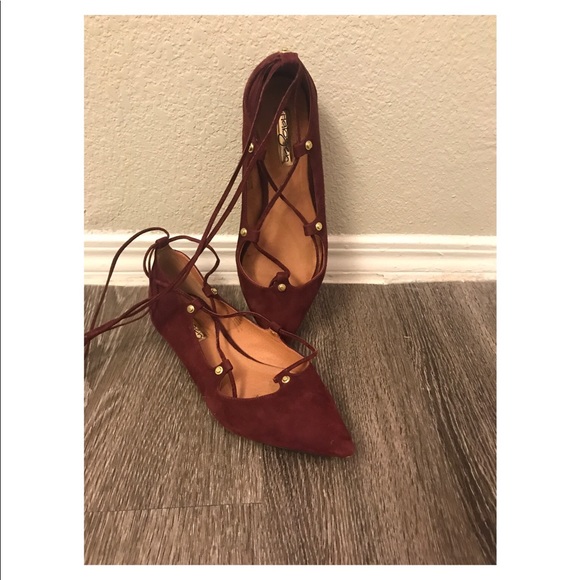 Halogen Women's Bordeaux Pointy Toe Ghillie Suede - Picture 5 of 5